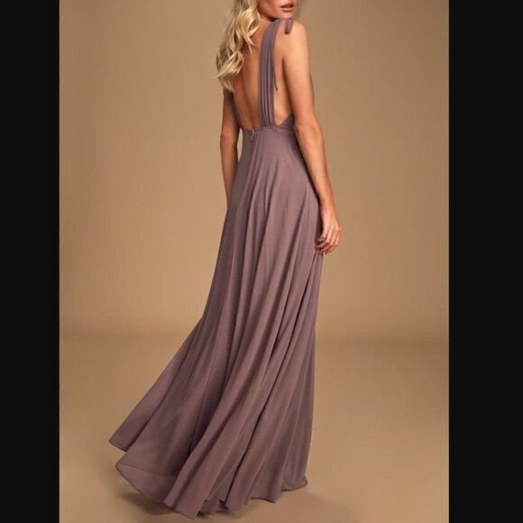 Lulu's Mauve Maxi Dress Size Extra Small - Picture 4 of 16